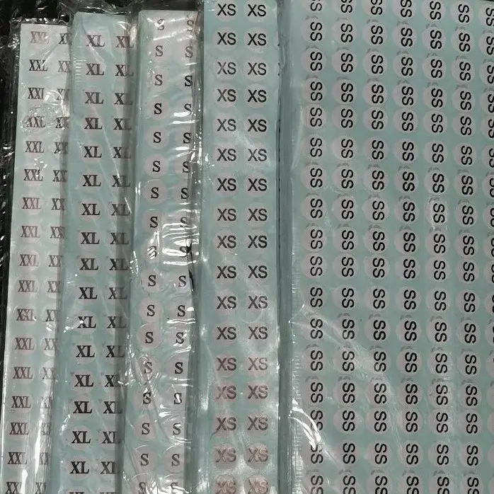 Stiker Size Tempel Gambar / Huruf SS - 6XL (1 Lembar)