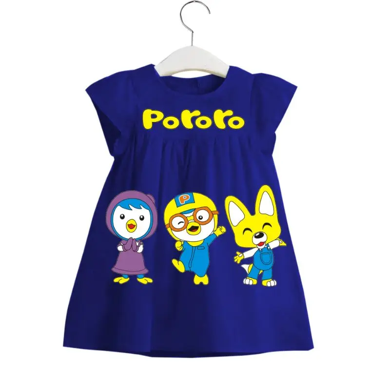 Fashion/Dress Anak Perempuan  Pororo 1-3 Tahun Cewek Combed Katun Lengan