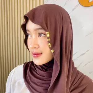 RJ Hijab - Cuff Hijab/Anting Hijab/Jepit Hijab/Jepit Bintang Hijab Fashion Lapis Gold Perak
