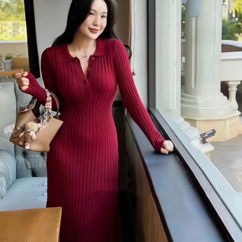 Mami.closet HÀNG SẴN GIAO NGAY- Váy len body chất len thỏ dày dặn hàng qccc váy phom ôm chân đuôi cá sang chảnh cho nữ bầu mặc được.