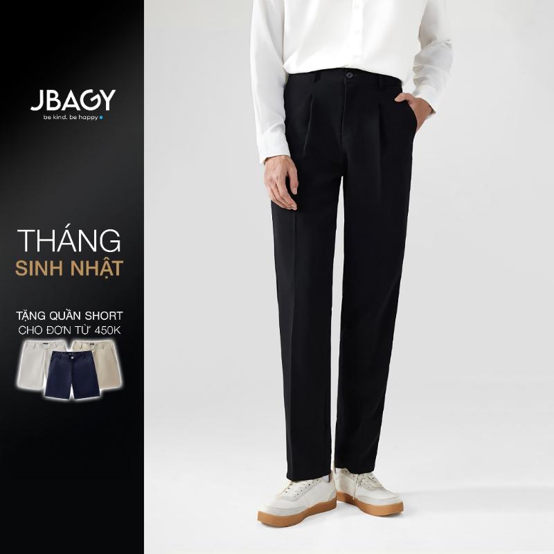 【new】 Quần tây nam hàn quốc JBAGY dáng baggy vải co giãn dày dặn dáng suông ống rộng, màu đen, kem  JA0101