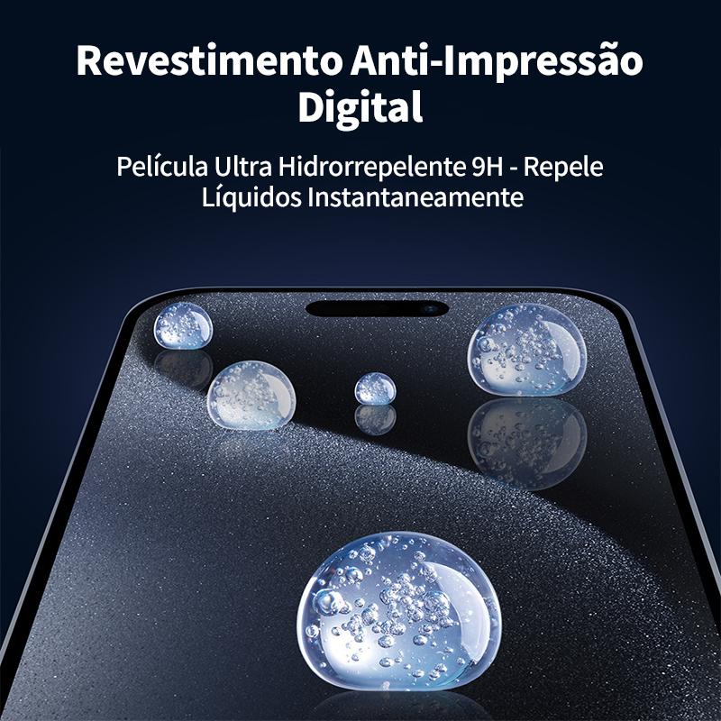 CrystalArmor Kit 2  Películas Anti-espião Vidro Temperado 3D 9H  + Aplicador-iPhone 17/16/15/14/13/12/11/XR/XS/X Samsung S22 ao S26/A35 ao A56