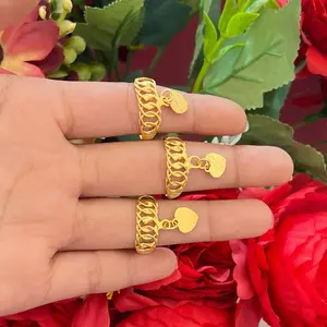 Cincin rantai gantungan love koin91