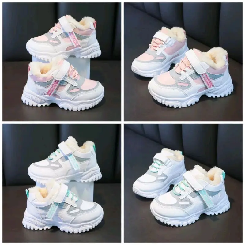 Sepatu Anak-Anak Perempuan Berbulu RC Fortuner - Rekomendasi - Sport, Casual, Olahraga, Kasual, Shoes, Cewek, Sneakers, Putih, Wanita Fashion 2