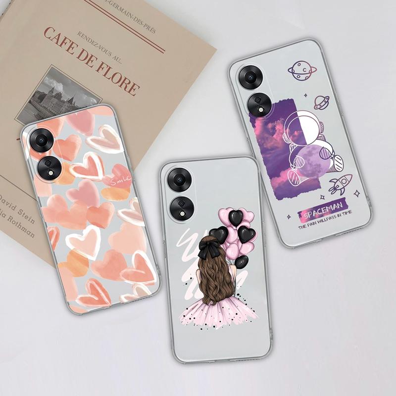 Ốp Cho Oppo A58 A78 4G 5G, Ốp Chống Sốc Trong Suốt, Xinh Xắn, Thời Trang, Trái Tim Bảo Vệ, Ốp Silicon Mềm TPU Cho Oppo A 58 Oppo A 78