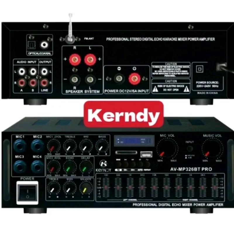 Bluetooth EQ Audio Amplifier Karaok Home Theater 2000W Coaxial optical Kerndy 326BT PRO 0