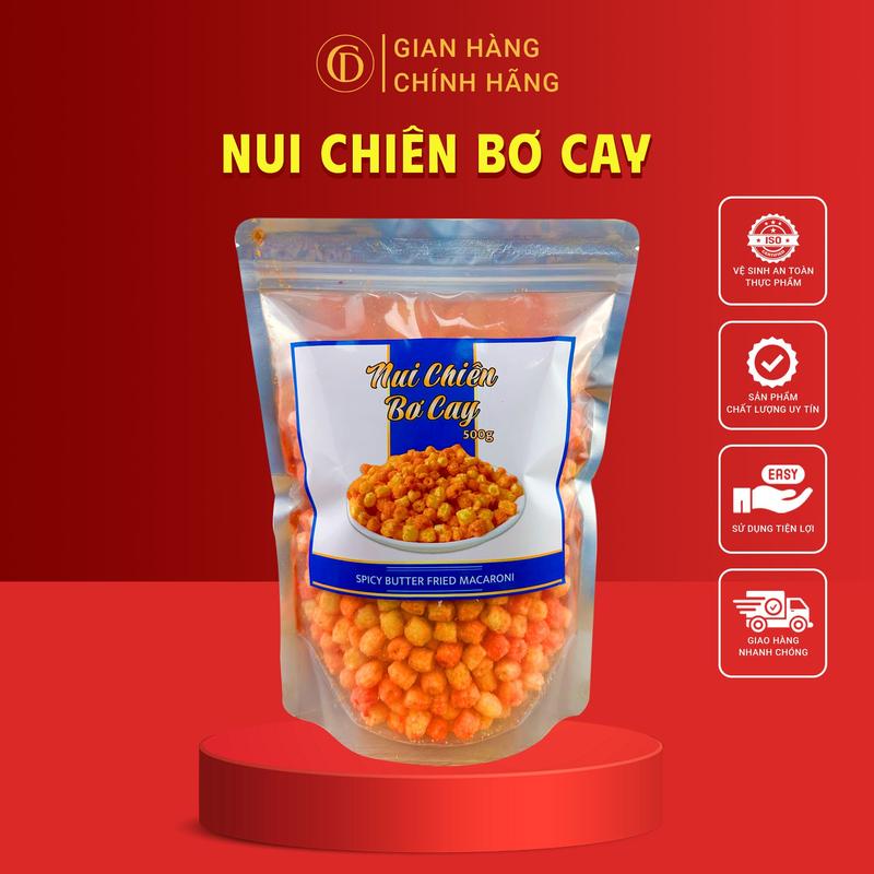 Nui Chiên Bơ Cay Nui Vàng Sấy Bơ Tỏi - Túi Zip 500GRAM Đầy Đủ Hồ Sơ Công Bố & Kiểm Nghiệm Sản Phẩm