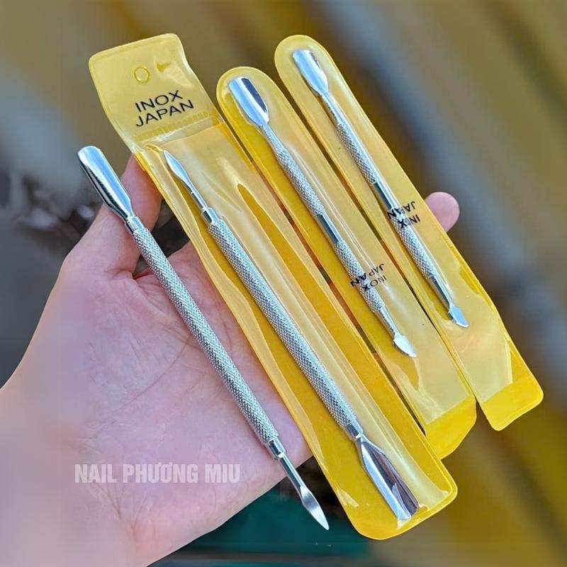  Cây Đẩy Da Sủi Da Lấy Khóe Móng Xịn Cỡ Lớn Cạo Sơn Gel To Nhỏ Inox Không Gỉ Làm Nail Chuyên Nghiệp Nail Phương Miu Nữ Women 