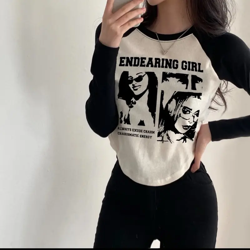 ￼Kaos Lengan Panjang Wanita ENDEARING GIRL Knit Rib (LD 88, P 52) 4