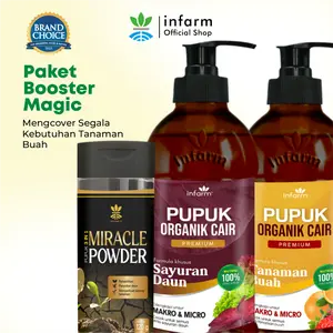 INFARM - Paket Booster Magic 1 Miracle Powder 100 Gram 1 POC Buah 1 POC Sayur  Tanaman Pupuk Tanaman Infarm Nutrisi Sayur dan Buah Pupuk Cair Sayur Sawi Pakcoy nutrisi organik untuk tanaman buah Miracle Powder Penggembur Tanah Keras Paket Pelebat Daun