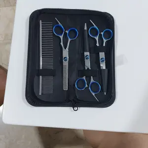 FOLOPETS Set Gunting Grooming Profesional 6 Inci - Stainless Steel untuk Anjing & Kucing! (Paket Lengkap Perawatan Bulu, Desain Ergonomis & Tahan Lama, Cocok untuk Pemula & Profesional)