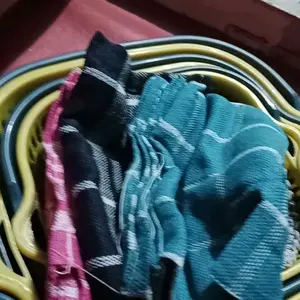 serbet dapur warna / lap dapur kain JUMBO 1 LUSIN UKURAN 60X60 CM bahan cotton tebal Putih Kotak