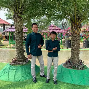 Kemeja Couple Ayah&Anak Warna EMERALD GREEN Katun Sigaret Premium (Harga Satuan) Baju Slim Fit