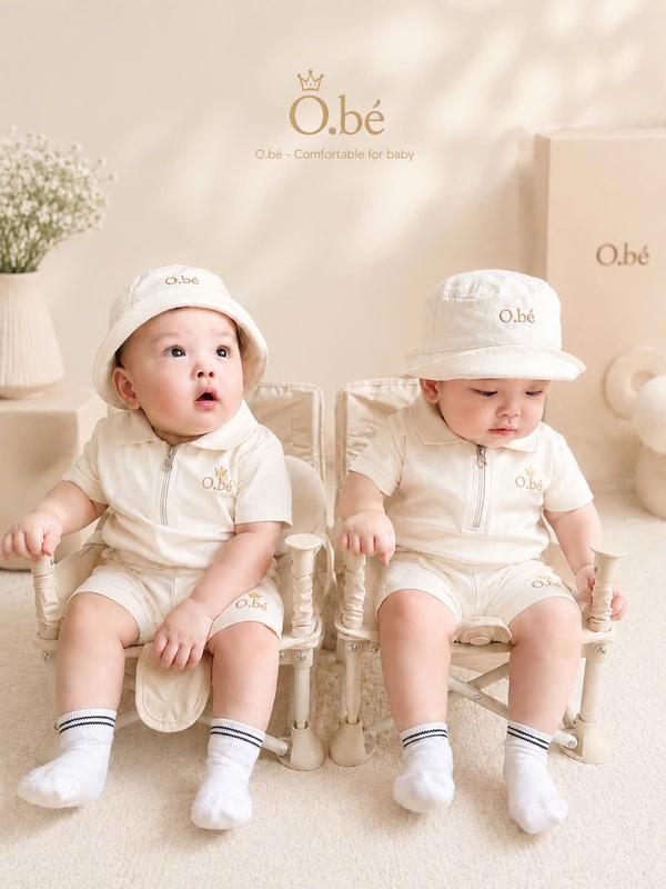 Set quần áo polo thêu chữ O.BÉ 3 màu basic cho bé trai , bé gái by O.BÉ