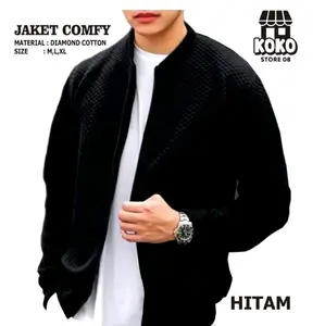 JAKET COMFY PRIA / WANITA  - JAKET BOMBER COMFY  BASIC KERAH - JAKET MOTIF DIAMOND  DENGAN FULL COLOUR FIT DAN CASUAL