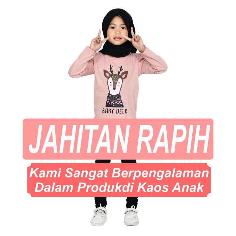 Baju Kaos Anak Perempuan Lengan Panjang Ruffle Imut Model Atletis - Fashion 1
