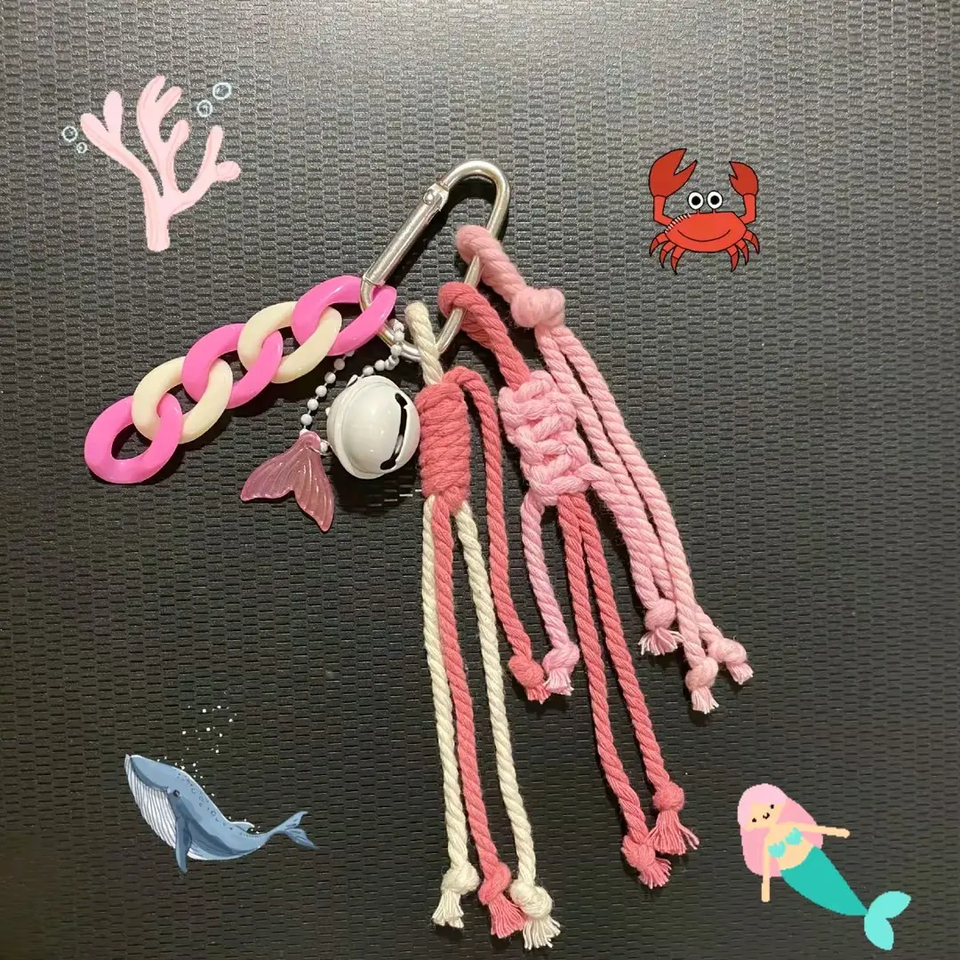 Bag Charm coo coo - Gantungan kunci macrame/Bag charm/keychain Tas Ganci + bel kerincing