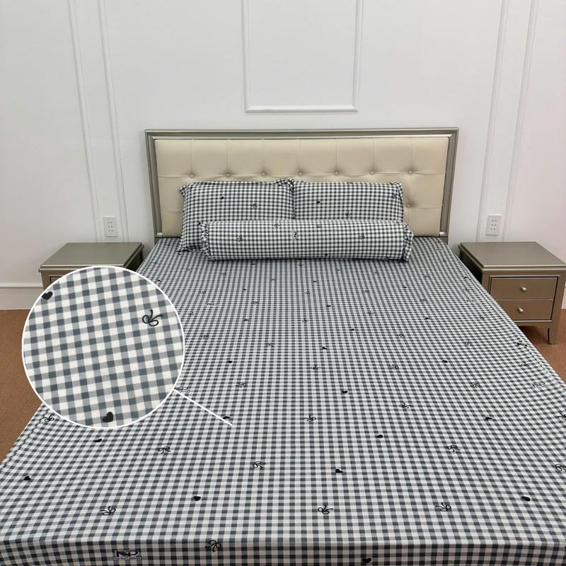 Bộ (4 Món) Ga Giường Thun Lạnh Silk Cao Cấp Chấm Bi