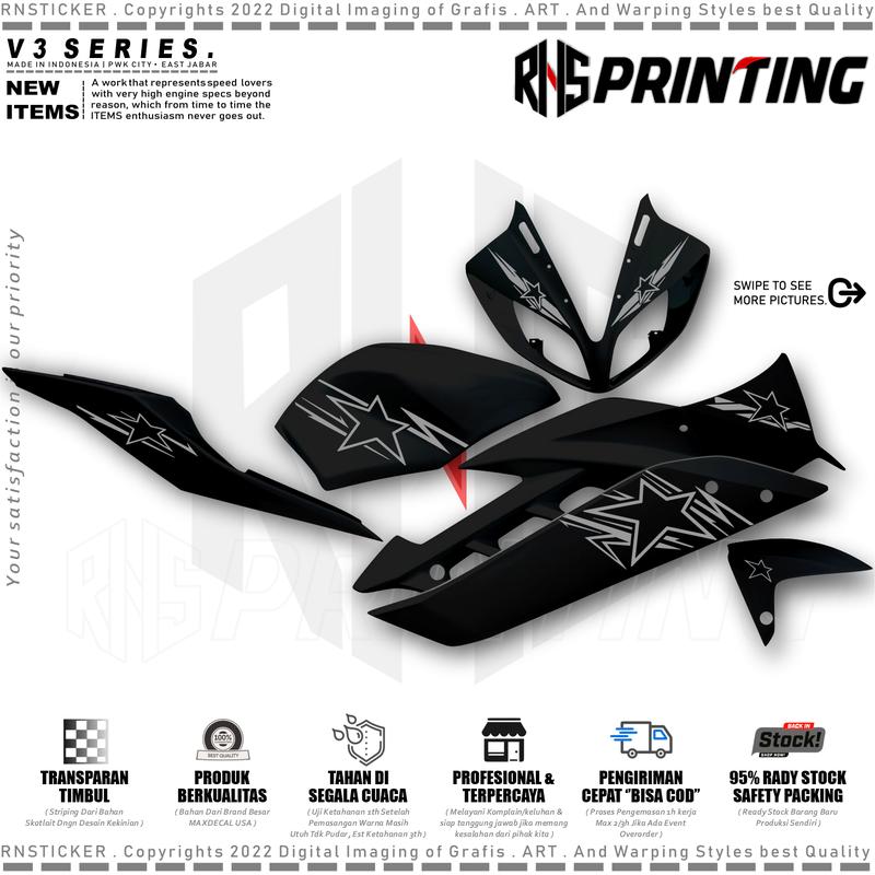 V3 Sticker Striping R15 V2 Striping Variasi R15 Old Bintang Star ...