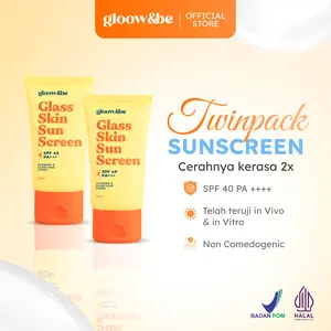 [BEST DEAL] Gloow&be Twinpack 2pcs Glass Skin Sunscreen SPF40 PA+++ Protecting UVA UVB Blue Lights - Hybrid Sunscreen All Skin Type