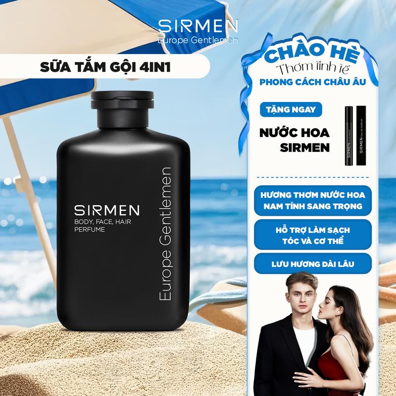Sữa tắm gội nam 4 in 1 hương nước hoa châu Âu SIRMEN Europe Gentlemen 350g công nghệ tiên tiến