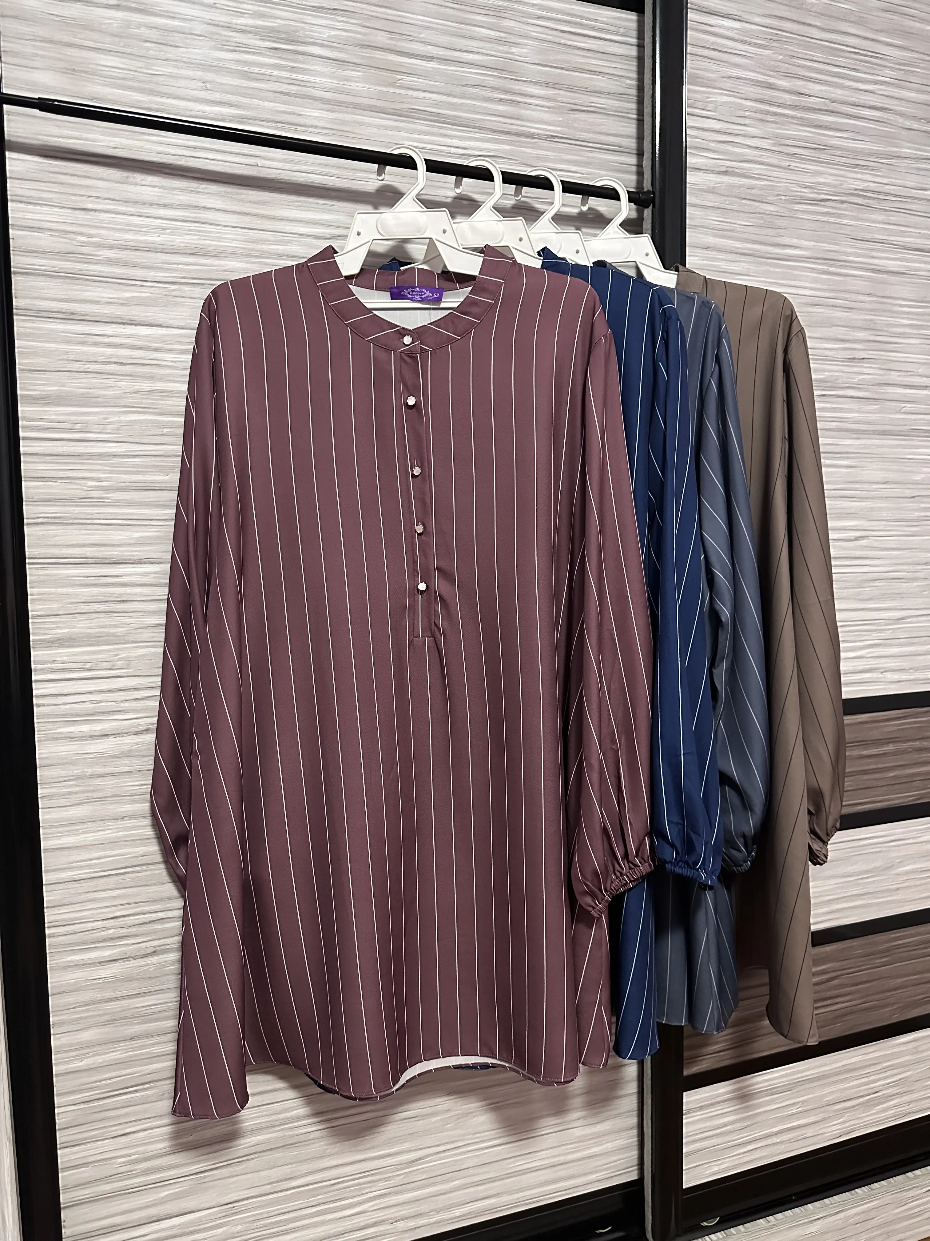 P52833,34,66- Muslim Fashion Blouse Plus Size 52-58/60 SoftCotton - Loose-Fitting Design with Long Sleeves