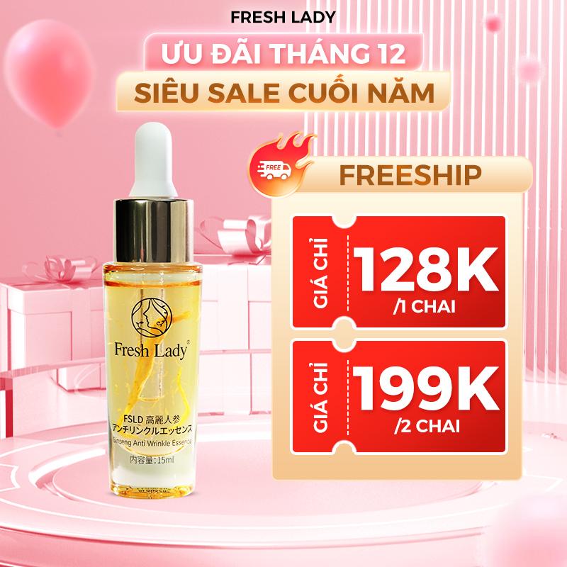  Tinh Chất Nhân Sâm Fresh Lady Hỗ Trợ Cải Thiện Nếp Nhăn Hỗ Trợ Mờ Thâm Nám Ngừa Lão Hóa  - 15ml 