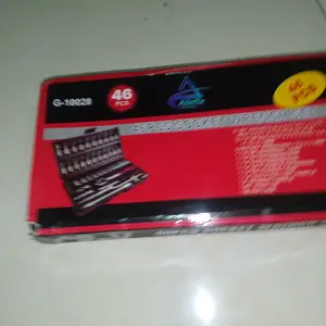 ALLEFIX Kunci Socket Set Lengkap Wrench 46pcs Obeng Mata Socket Kombinasi Tool Box Multifungsi - 10028