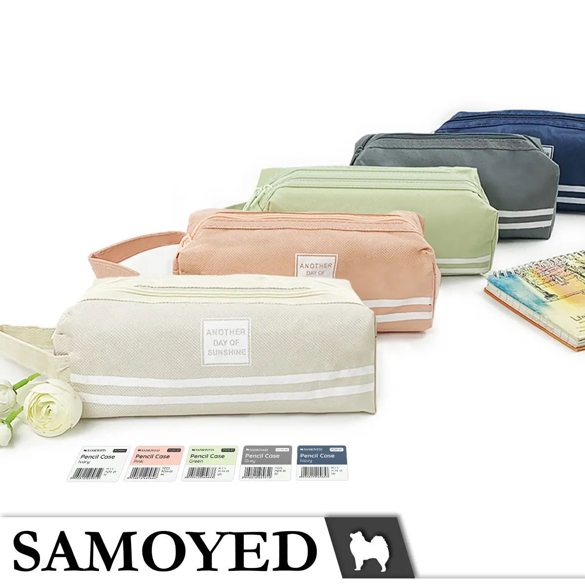 Tempat / Kotak Pensil / Alat Tulis / Kosmetik / Dompet Kain Kanvas / Stationery / Pencil / Pen / Cosmetic / Travel Case / Box / Pouch Canvas Samoyed PCMI-01