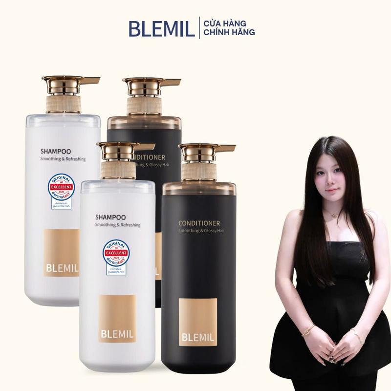 Combo 2 Bộ Gội Xả Blemil Phục Hồi, Suôn Mượt Tóc, Hương Thơm Nước Hoa 750mlx2 + 1 Gói Ủ Tóc