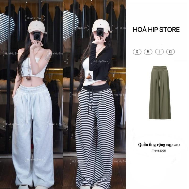 { HÀNG L1- CÓ DÁNG NẤM } Quần ống rộng Cạp Cao Bo Chun BẢN TO ,xu hướng mới 2025 , hách dáng, Chất Mịn và không xù Nữ Pants- WOMENT