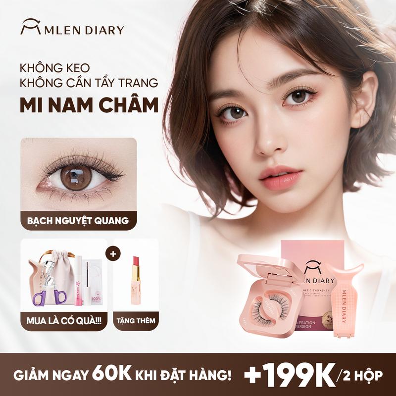 Mlen Diary - Mi giả nam châm mềm MI BẠCH NGUYỆT QUANG Natural Beauty Lông mi giả từ tính an toàn tái sử dụng chất lượng cao chuyên nghiệp dễ gắn dễ sử dụng tự nhiên và nhẹ nhàng
