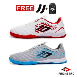 Fromzero - Sepatu Futsal Fromzero Elite Ultimate IN White/Gray Free Tas Dan Kaos Kaki 38 - 44