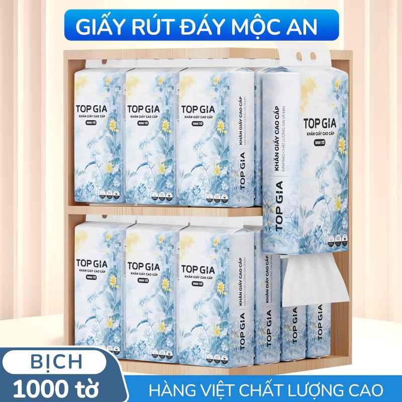 TOPGIA - Combo 10 Bịch Giấy Rút Đáy Mộc An Dai Dày, Nguồn Gốc Thiên Nhiên An Toàn