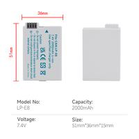 Gambar PALO Baterai LP-E8 2000mAh + Fast Charger untuk Canon 700D, 650D, 600D, 550D, T5i, T3i - High Capacity & Bisa Cas Cepat - Baterai-1pcs dari Palo Baterai Kota Administrasi Jakarta Utara 4 Tokopedia
