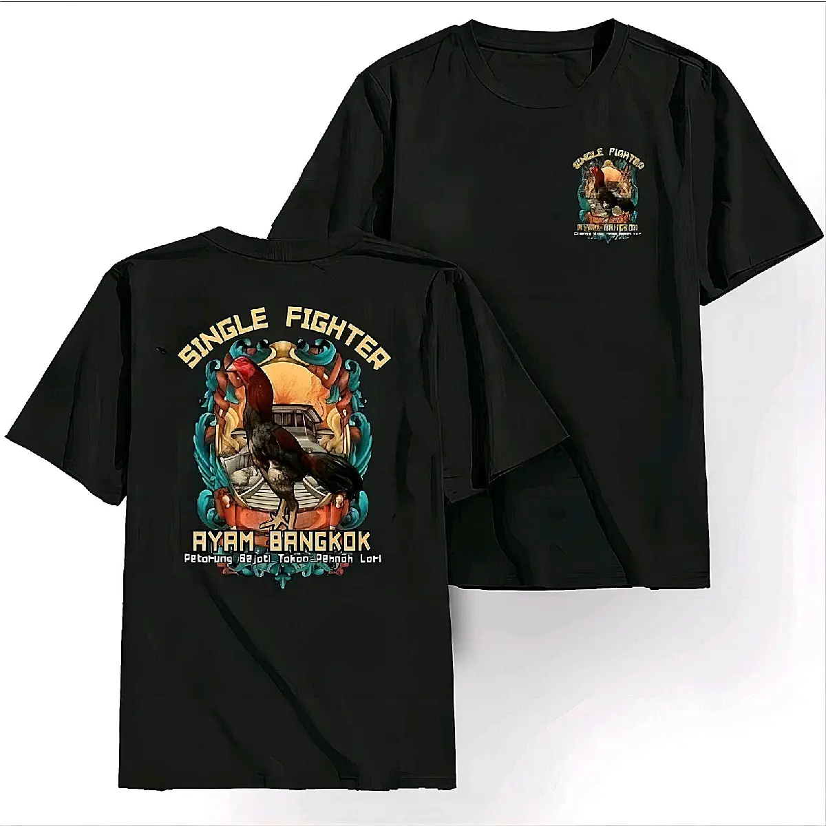 KAOS T-SHIRT ORIGINAL KAOS DISTRO T-SHIRT PREMIUM KAOS PRIA DISTRO COWOK AYAM BANGKOK