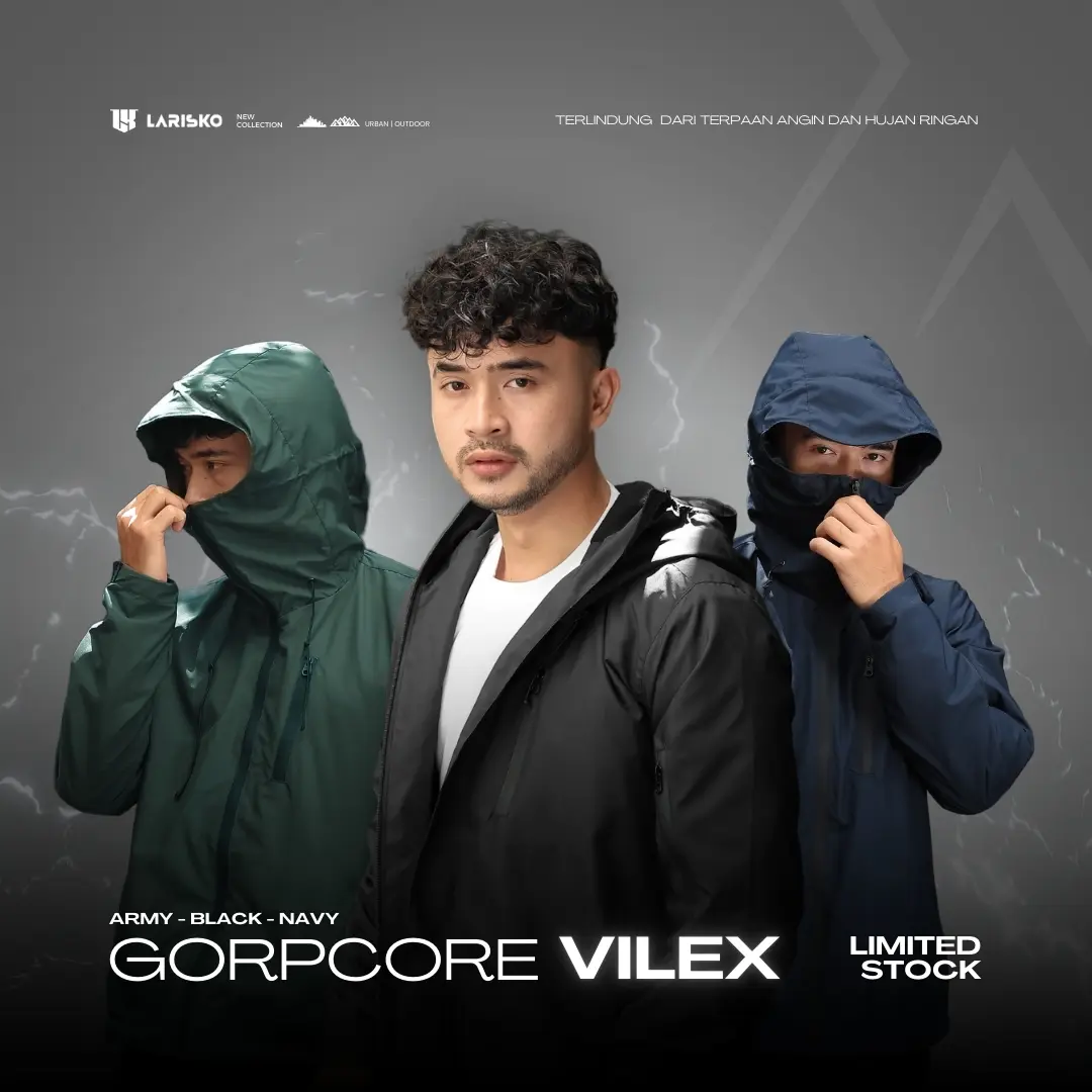 LARISKO Jaket Gorpcore Vilex Outdoor Waterproof Windproof