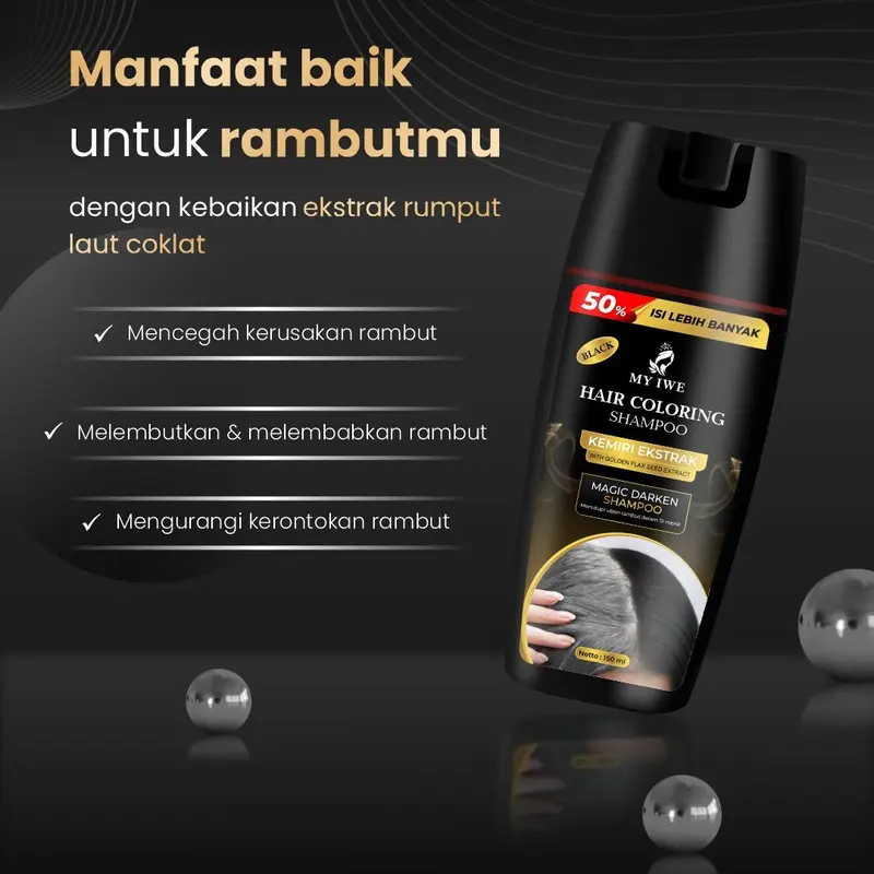 Hair Coloring Shampoo Myiwe 150 ML Solusi Rambut Uban (ALNAZAMSHOP) sampo  penghilang uban 2