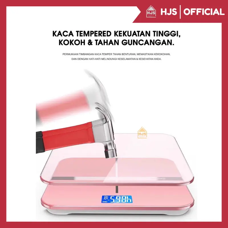 [HJS] Timbangan Badan Digital 180 KG / Timbangan Dewasa / Timbangan Lemak Kuat Anti Pecah 3