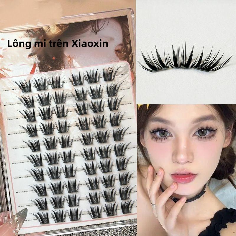 Lông Mi Giả Xinzi Nhỏ Không Keo Mềm Mại Và Thuần Khiết Được Thiết Kế Cho Người Mới Bắt ĐầuLọn Tóc Cụm Đơn Cành Siêu Mịn Phân Đoạn Phụ Kiện Tóc