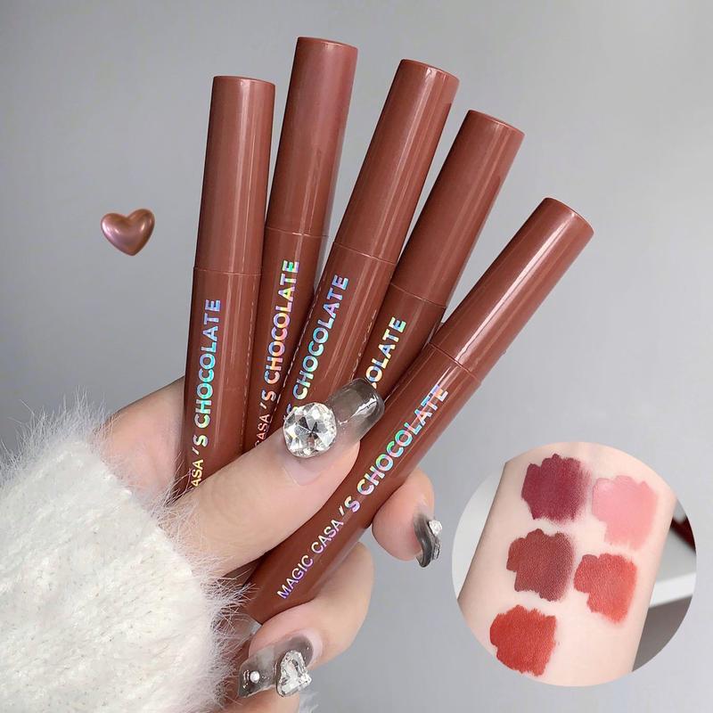 Product Introduction of 【TOP】Chocolate five lipstick set matte finish non-fading lipstick female student 3