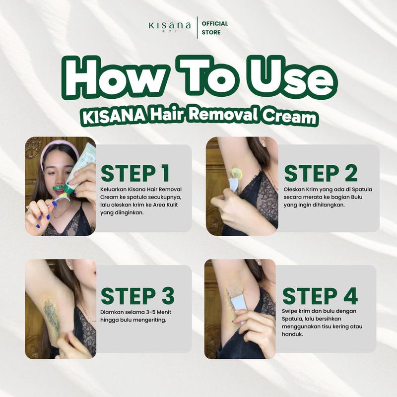 KISANA Hair Removal Cream Perontok Bulu Tanpa Rasa Sakit 30g 3