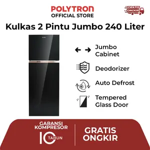 POLYTRON Kulkas 2 Pintu Belleza JUMBO 240 Liter PRW 25MNX