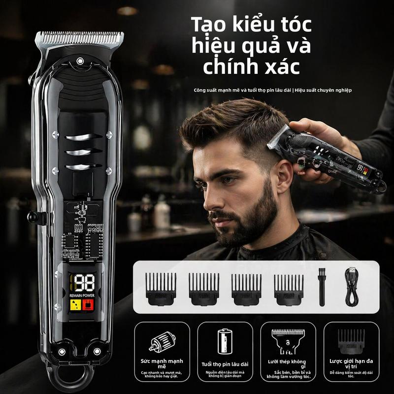 Máy cắt tóc cao cấp trong suốt, công suất lớn và đa chức năng, máy cắt tóc điện…