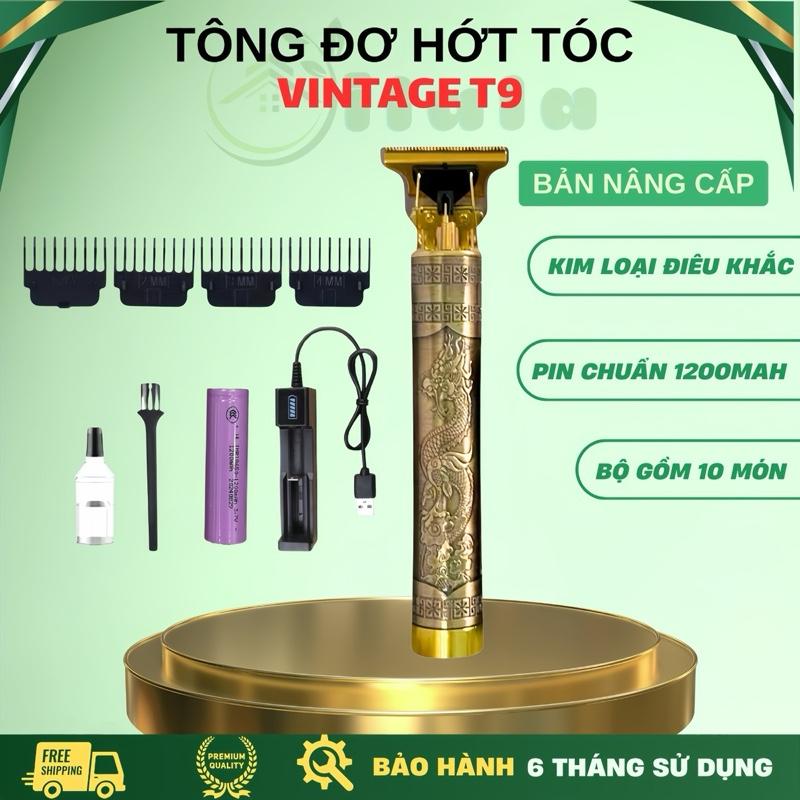 Tông đơ cắt tóc chấn viền T9 tạo kiểu Vintage Thân Đồng Chạm Khắc Tông đơ cắt tóc nam 878 cắt tóc tông đơ tỉa lông -LƯU Ý: CHO KHÁCH KIỂM HÀNG
