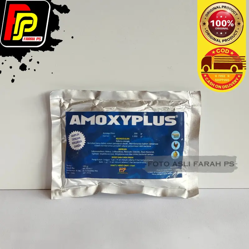 Amoxyplus 100 gram Antibiotik untuk saluran pencernaan pada hewan 0