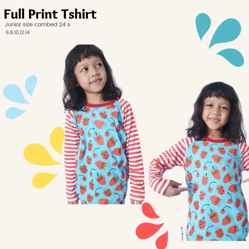 KAOS ANAK LENGAN PANJANG KARAKTER LENGAN GARIS 8