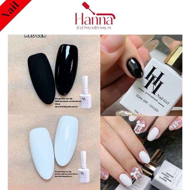 Sơn gel Đen ,Trắng nước gạo Cao cấp HN GEL chất gel trắng siêu mướt lên màu chuẩn ngay nước sơn đầu tiên - làm Nail