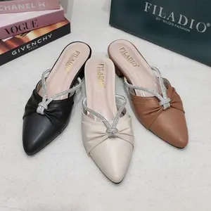 Sandal bustong wanita kekinian hak 3 cm FILADIO (PERMATA SILANG)