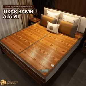 X8A1/B1/C1 Tikar Bambu Lipat Premium 180x200cm 160x200cm 120x200cm Import Mesin Tinggi Halus Elegan Mewah
